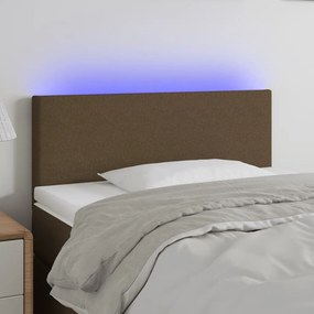 Testiera A Led Marrone Scuro 90x5x78/88 Cm İn Tessuto /