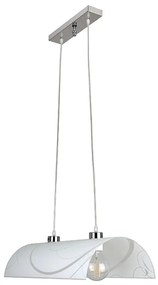 Lampadario Neoclassico Miley cromo paralume bianco 2x E27 NOVECENTO