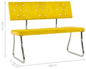 Panca 110 cm in Velluto Giallo Senape