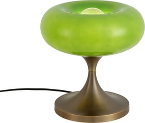 Lampada da tavolo retrò bronzo scuro con paralume in vetro verde 31 cm - Glaze
