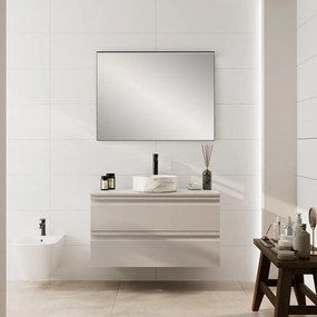 Mobile da bagno sospeso con top Pull L100 H57 P46,5 cm taupe