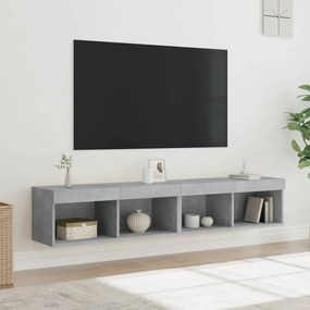 Mobili Tv Con Luci Led 2pz Grigio Cemento 80x30x30 Cm /
