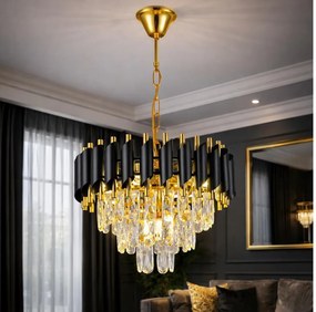 Brilagi - Lampadario a sospensione con catena ECLIPSE 5xE14/10W/230V Ø 38 cm nero/oro