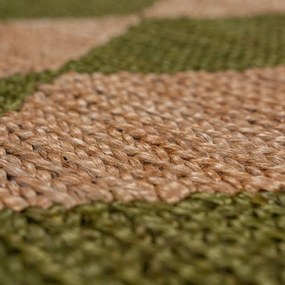 Passatoia verde/di colore naturale in misto iuta tessuta a mano 80x230 cm Effie Diamond – Flair Rugs