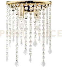 Applique a parete breeze oro  e cristalli k9 2 luci attacco e14 25x...