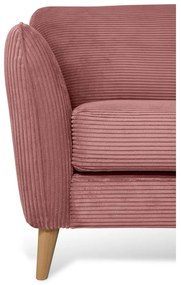 Divano angolare in velluto a coste rosa (angolo destro) Paris - Scandic