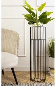 Vaso da fiori in metallo LOFT 70x20 cm nero/bianco