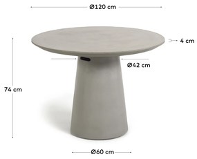 Kave Home - Tavolo in cemento Itai Ã˜ 120 cm