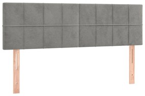 Testiere 2 pz grigio chiaro 72x5x78/88 cm in velluto