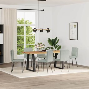 Sedie Da Pranzo 6 Pz Grigio Chiaro İn Velluto /