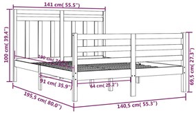 Giroletto Bianco in Legno Massello 135x190 cm Double