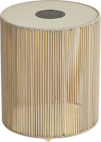 Lampada da Tavolo da Esterno Moderna Beige con LED Ricaricabile e Solare IP54 - Rope