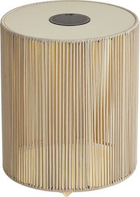 Lampada da tavolo moderna da esterno beige con LED ricaricabile e solare IP54 - Rope