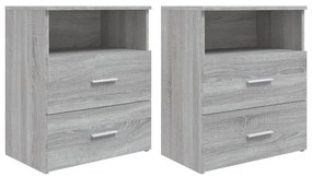 Comodini 2 Pz Grigio Sonoma 50x32x60 Cm /