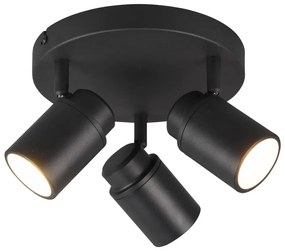 Faretto in metallo nero opaco Angelo - Trio