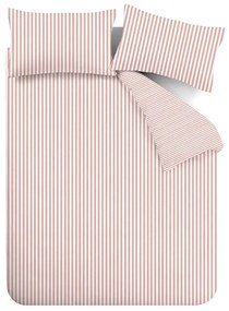 Biancheria da letto singola in flanella rosa 135x200 cm Stripe - Catherine Lansfield