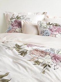 Parure copripiumino in raso di cotone con motivo floreale Margot