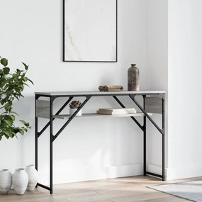 Tavolo Consolle Ripiano Grigio Sonoma 105x30x75cm Multistrato /