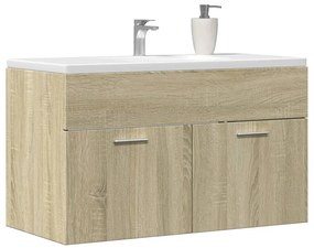 Mobile lavabo bagno rovere sonoma 90x38,5x46 cm multistrato