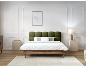 Letto matrimoniale imbottito verde rete inclusa 180x200 cm Kumo - Bobochic Paris