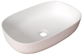 Lavabo da appoggio ovale in resina L 48 x H 12.5 x P 32 cm bianco