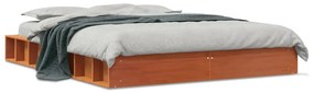 Letto Senza Materasso Marrone Cera 120x190 Cm İn Legno Di Pino /