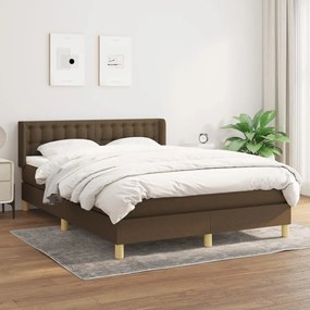 Giroletto A Molle Con Materasso Marrone Scuro 140x200cm Tessuto /