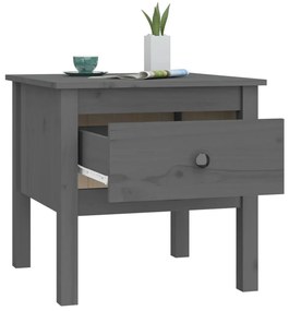 Tavolino grigio 50x50x49 cm legno massello di pino