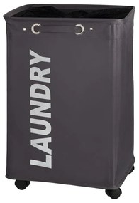 WENKO 3450112100 - Cesto portabiancheria QUADRO 40x60 cm grigio/nero