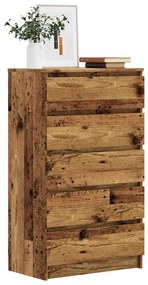Cassettiera Legno Antico 60x36x103 Cm İn Legno Multistrato /