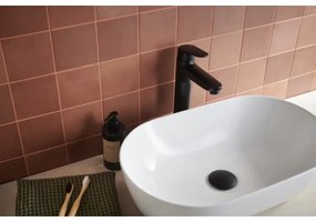 KFA Armatura 5552-712-81 - Rubinetto del lavandino + scarico OTAVA 30,2 cm opaco nero