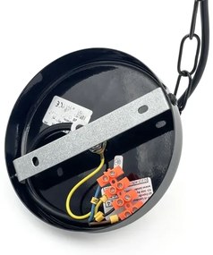 Lampadario a catena ROSA 3xE27/60W/230V nero/grigio