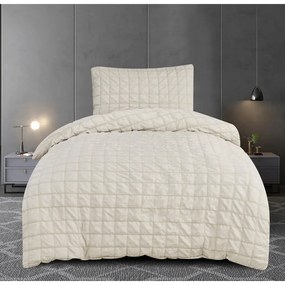 Biancheria da letto beige in crêpe per letto singolo 140x200 cm Naomi – My House