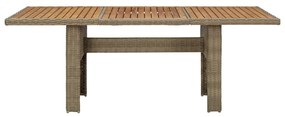 Tavolo da giardino marrone 200x100x74 cm in polyrattan