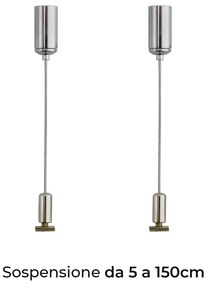 Profilo Lineare Bianco a Sospensione in Alluminio per Striscia LED 1m e 2m Variante Lunghezza 1 Metro