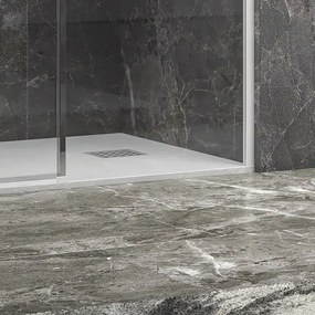 Porta doccia 140 cm colore bianco vetro 6 mm altezza 200h | KLA4000B - KAMALU