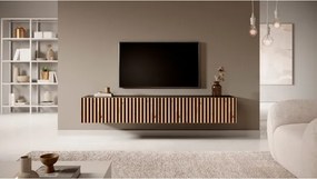 Mobile TV Sospeso Listellato 175 Cm Nero E Rovere Astra