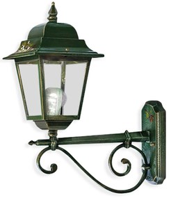 Applique Esterno Classica Gorizia Metallo Ceramica Verde Sfumato Oro 1 Luce E27