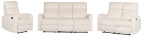 Set di divani 6 posti reclinabili elettricamente velluto bianco crema VERDAL Beliani