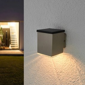 Lindby Applique LED solare Tyson angolare, trasparente