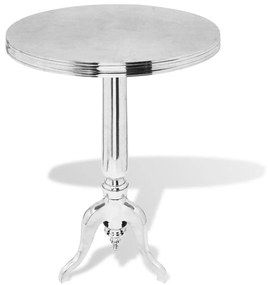 Tavolino da Salotto Rotondo in Alluminio Argentato