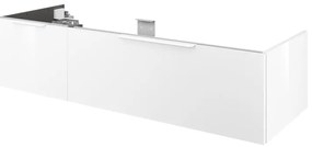 Mobile da bagno sospeso sotto lavabo L 135 x H 32 x P 48 cm bianco laccato lucido, 1 cassetto SENSEA Neo