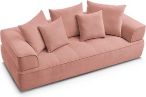 Divano rosa con rivestimento in ciniglia 237 cm Whesley – Bobochic Paris