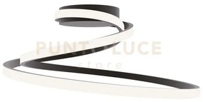 Plafoniera led coaster circolare nera 40w 5440lm cct 3000k 4000k 65...