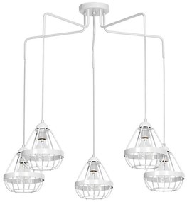 Lampadario RING 5xE27/60W/230V ragno bianco