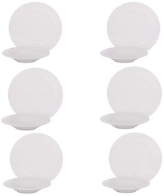 Servizio 12 pezzi tavola porcellana Seraphine bianco