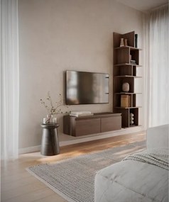 Mobile TV Sospeso 100 cm 2 Ante A Ribalta Noce Scuro Lume