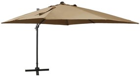 Ombrellone A Sbalzo Con Palo E Luci A Led Tortora 300 Cm /