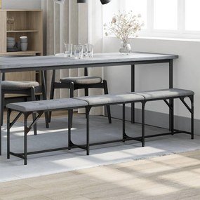 Panca Da Pranzo Grigio Chiaro 186x32x45 Cm İn Acciaio E Tessuto /