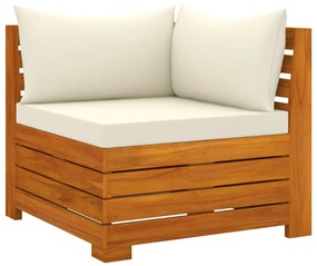 Set divani da giardino 5 pz con cuscini in massello di acacia